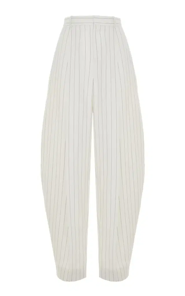 Ralph Lauren Harlo Pinstriped Cotton-Blend Barrel Pants