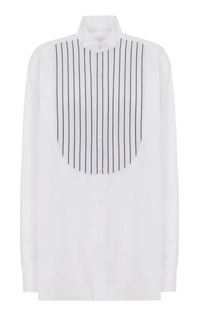 Ralph Lauren Courtney Stripe-Paneled Cotton Shirt