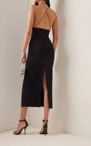 Magda Butrym Floral-Appliquéd Woven Midi Dress | Thumbnail 4