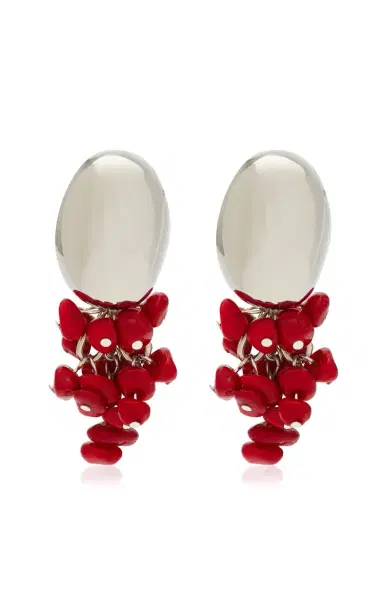 Brandon Maxwell The Goji Earrings With Dangling Stones | Thumbnail 3