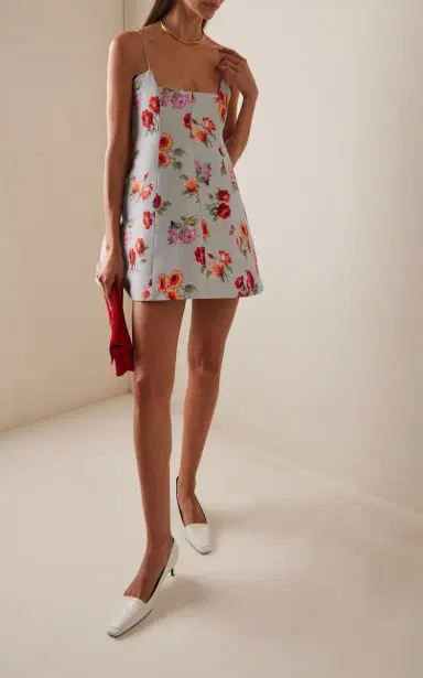 Brandon Maxwell The Zinnia Wool-Silk Mini Dress | Thumbnail 2 Brandon Maxwell The Zinnia Wool-Silk Mini Dress | Thumbnail 2