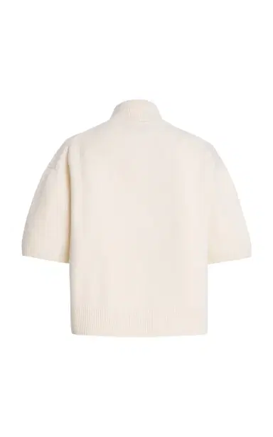 Brandon Maxwell The Kinley Cropped Cashmere Henley Sweater | Thumbnail 3