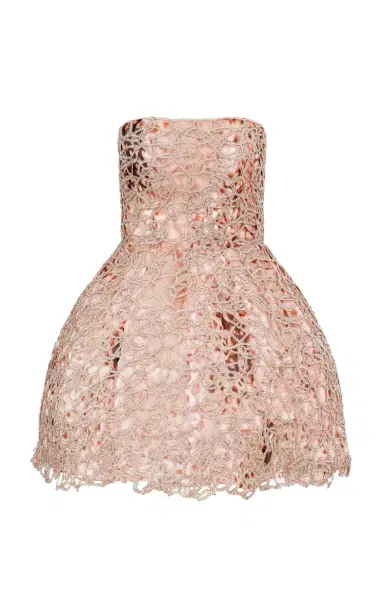 Francesca Miranda Peony Embroidered Silk Blend Mini Dress | Thumbnail 1