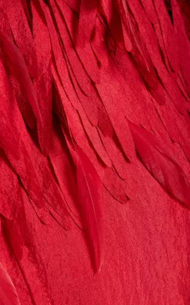 Brandon Maxwell The Larkin Feather-Trimmed Silk-Blend Jacket | Thumbnail 4