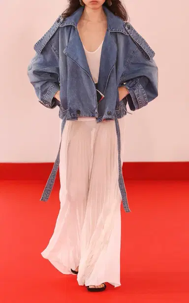 Brandon Maxwell The Regan Belted Denim Trench Jacket | Thumbnail 2