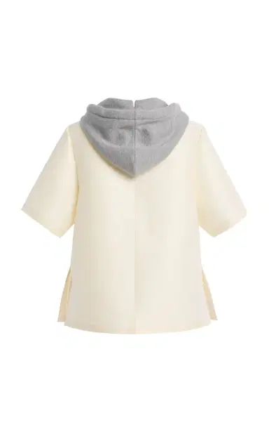 Brandon Maxwell The Aine Hooded Wool-Silk Top | Thumbnail 3