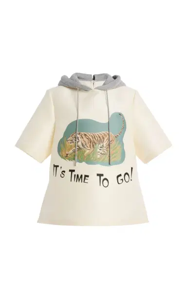 Brandon Maxwell The Aine Hooded Wool-Silk Top | Thumbnail 1
