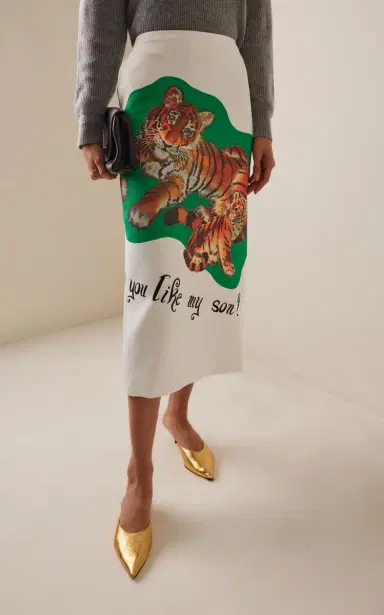 Brandon Maxwell The Mercer Printed Crepe Midi Skirt | Thumbnail 3 Brandon Maxwell The Mercer Printed Crepe Midi Skirt | Thumbnail 3