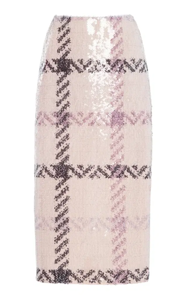 The Mercer Paillette Patterned Midi Skirt