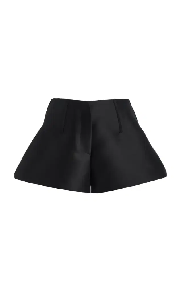 Brandon Maxwell The Cricket  Bell-Shaped Wool-Silk Mini Shorts