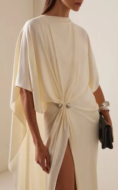 Brandon Maxwell The Lucia Crepe Maxi Dress | Thumbnail 2