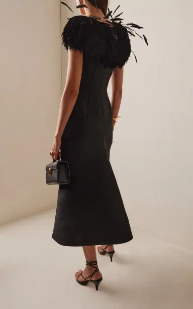 Brandon Maxwell The Reeve Wool-Blend Midi Dress | Thumbnail 4 Brandon Maxwell The Reeve Wool-Blend Midi Dress | Thumbnail 4