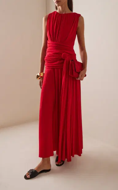 Brandon Maxwell The Isadora Draped Jersey Maxi Dress | Thumbnail 2