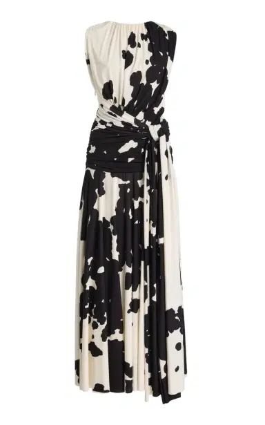 Brandon Maxwell The Isadora Knot-Detailed Printed Maxi Dress | Thumbnail 11