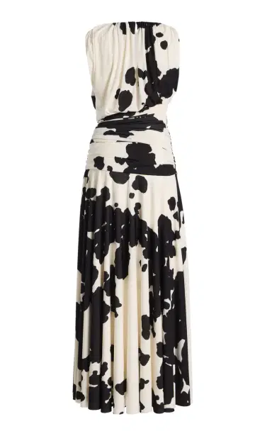 Brandon Maxwell The Isadora Knot-Detailed Printed Maxi Dress | Thumbnail 6
