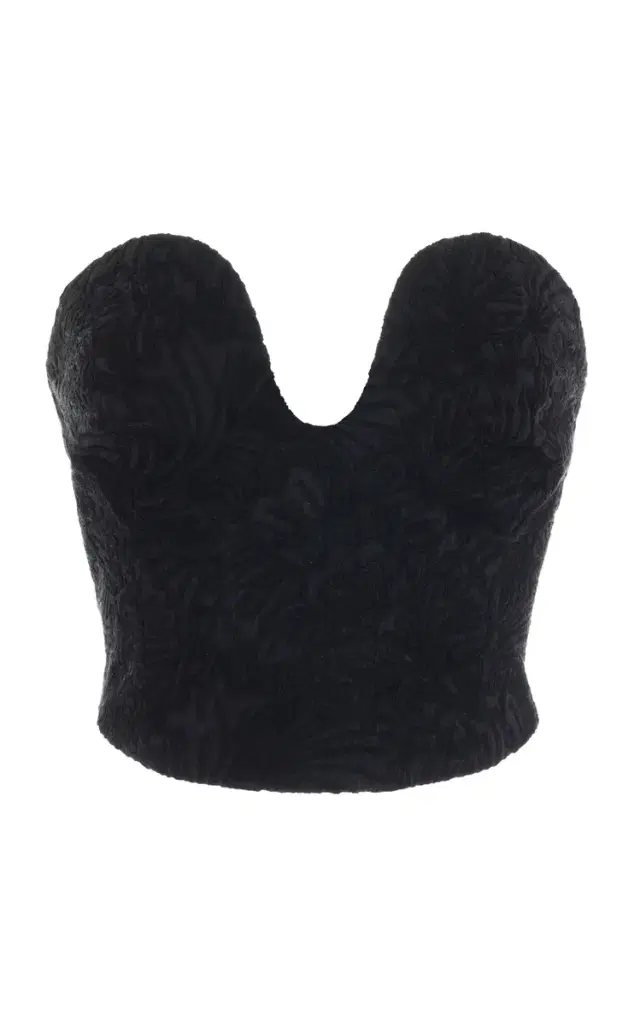 Liya Organic Cotton Jacquard Bustier Top