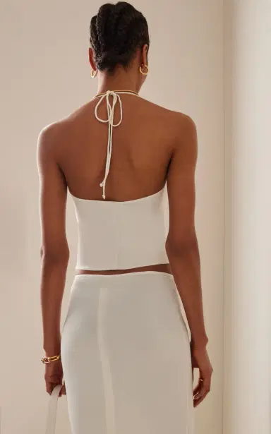 ÉTERNE Chloé Jersey Halter Top | Thumbnail 4