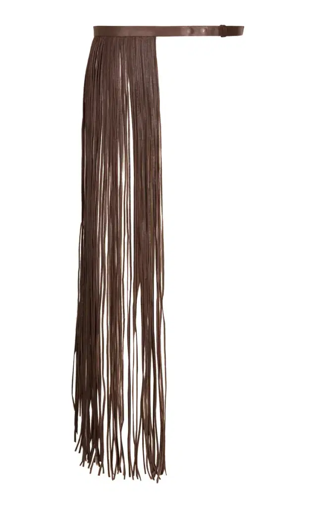 Dancing Earthward Leather Belt - Brown - XS