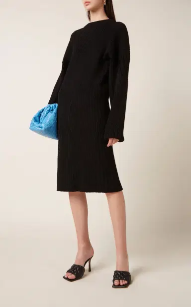 Bottega Veneta Open-Back Knitted Wool-Blend Midi Dress | Thumbnail 2
