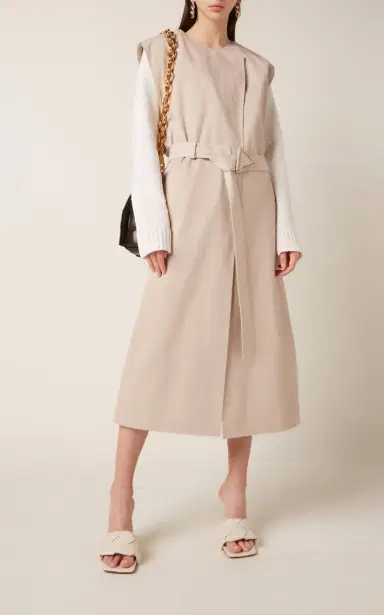 Bottega Veneta Removable Sleeve Crepe Trench Coat | Thumbnail 3