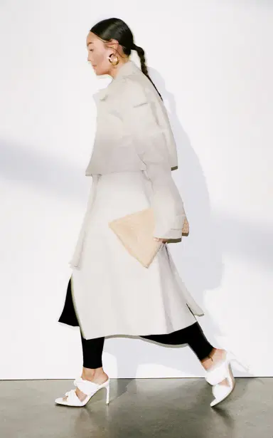 Bottega Veneta Removable Sleeve Crepe Trench Coat | Thumbnail 4