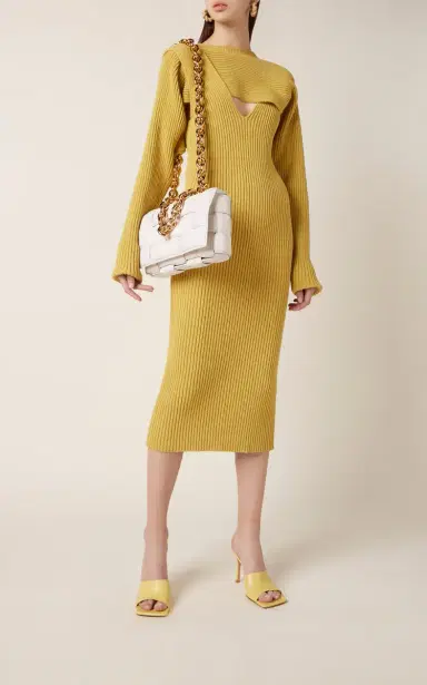 Bottega Veneta Ribbed Knit Cutout Midi Dress | Thumbnail 2 Bottega Veneta Ribbed Knit Cutout Midi Dress | Thumbnail 2