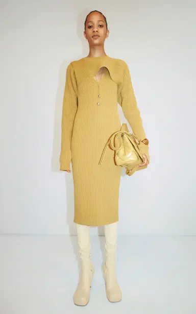 Bottega Veneta Ribbed Knit Cutout Midi Dress | Thumbnail 3 Bottega Veneta Ribbed Knit Cutout Midi Dress | Thumbnail 3