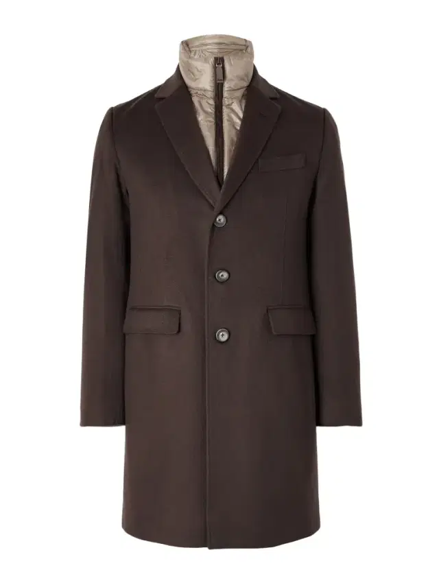 Quilted Nylon-Trimmed Cashmere Top Coat - Men
