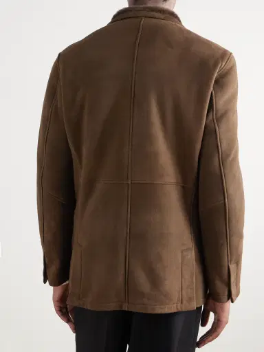 ELEVENTY Double-Breasted Shearling Overcoat - Men | Thumbnail 4 ELEVENTY Double-Breasted Shearling Overcoat - Men | Thumbnail 4