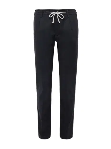 ELEVENTY Slim-Fit Pleated Cotton-Blend Twill Trousers - Men | Thumbnail 1