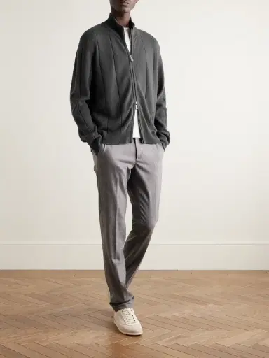 ELEVENTY Ribbed Wool Zip-Up Cardigan - Men | Thumbnail 2 ELEVENTY Ribbed Wool Zip-Up Cardigan - Men | Thumbnail 2