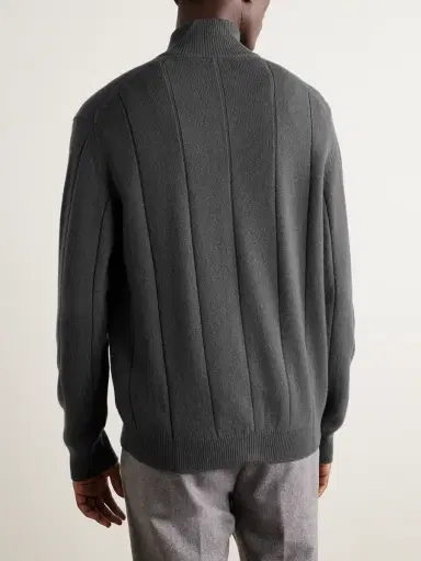 ELEVENTY Ribbed Wool Zip-Up Cardigan - Men | Thumbnail 3 ELEVENTY Ribbed Wool Zip-Up Cardigan - Men | Thumbnail 3