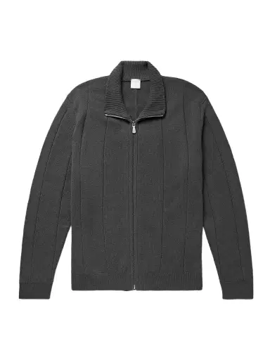 ELEVENTY Ribbed Wool Zip-Up Cardigan - Men | Thumbnail 1 ELEVENTY Ribbed Wool Zip-Up Cardigan - Men | Thumbnail 1