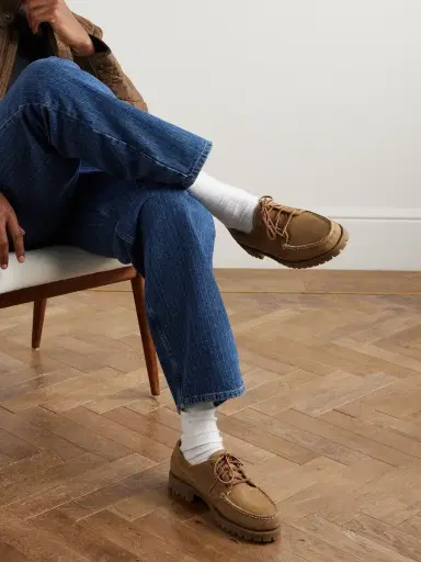 Sebago Askook Leather-Trimmed Waxed-Suede Boat Shoes - Men | Thumbnail 2