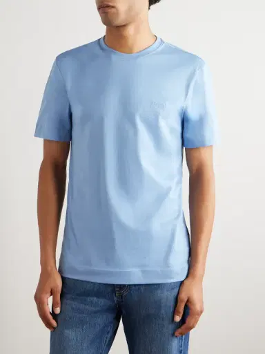 Zegna Logo-Embroidered Cotton-Jersey T-Shirt - Men | Thumbnail 3 Zegna Logo-Embroidered Cotton-Jersey T-Shirt - Men | Thumbnail 3