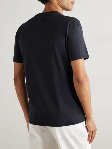 Zegna Logo-Embroidered Cotton-Jersey T-Shirt - Men | Thumbnail 4 Zegna Logo-Embroidered Cotton-Jersey T-Shirt - Men | Thumbnail 4