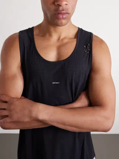 Satisfy Embellished Logo-Appliquéd Space-O™ Mesh Tank Top - Men | Thumbnail 5