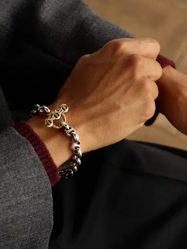 Hoorsenbuhs Open-Link™ Sterling Silver Diamond Chain Bracelet - Men | Thumbnail 2 Hoorsenbuhs Open-Link™ Sterling Silver Diamond Chain Bracelet - Men | Thumbnail 2