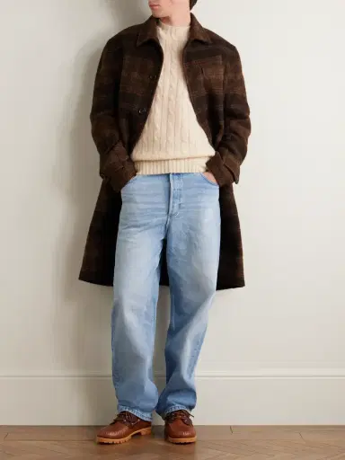Drake's Cable-Knit Brushed-Wool Sweater - Men | Thumbnail 2 Drake's Cable-Knit Brushed-Wool Sweater - Men | Thumbnail 2