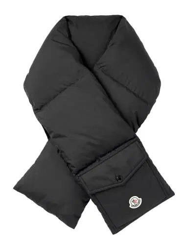 Moncler Logo-Appliquéd Quilted Shell Down Scarf - Men | Thumbnail 1 Moncler Logo-Appliquéd Quilted Shell Down Scarf - Men | Thumbnail 1
