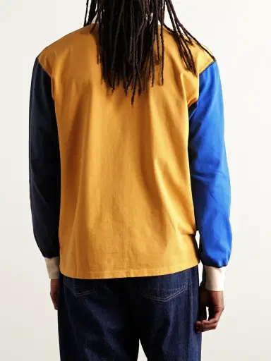 Drake's Colour-Blocked Cotton-Jersey Polo Shirt - Men | Thumbnail 3 Drake's Colour-Blocked Cotton-Jersey Polo Shirt - Men | Thumbnail 3