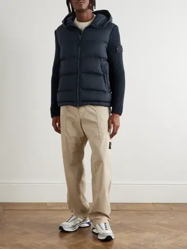 Stone Island STONE ISLAND GHOST Quilted Virgin Wool-Twill Hooded Down Jacket - Men | Thumbnail 2 Stone Island STONE ISLAND GHOST Quilted Virgin Wool-Twill Hooded Down Jacket - Men | Thumbnail 2