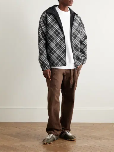 Burberry Reversible Logo-Embroidered Checked Twill and Shell Hooded Jacket - Men | Thumbnail 2 Burberry Reversible Logo-Embroidered Checked Twill and Shell Hooded Jacket - Men | Thumbnail 2