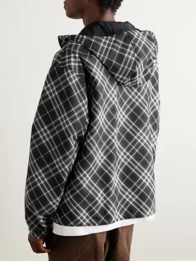Burberry Reversible Logo-Embroidered Checked Twill and Shell Hooded Jacket - Men | Thumbnail 3 Burberry Reversible Logo-Embroidered Checked Twill and Shell Hooded Jacket - Men | Thumbnail 3