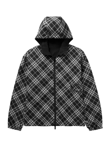 Burberry Reversible Logo-Embroidered Checked Twill and Shell Hooded Jacket - Men | Thumbnail 1 Burberry Reversible Logo-Embroidered Checked Twill and Shell Hooded Jacket - Men | Thumbnail 1