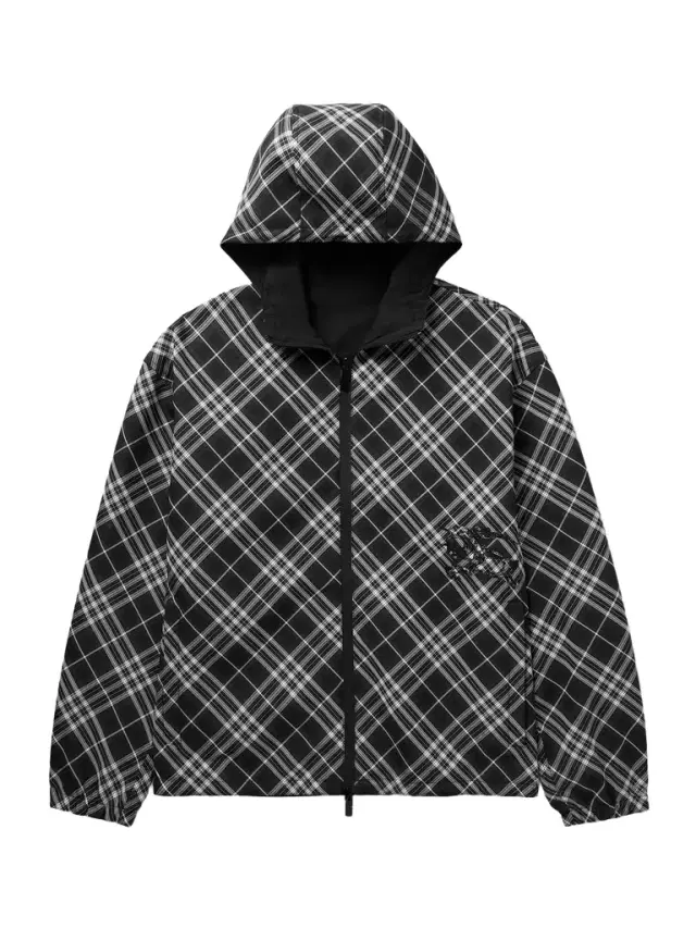 Burberry Reversible Logo-Embroidered Checked Twill and Shell Hooded Jacket - Men