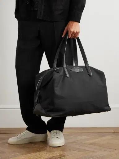 Smythson Norton Leather-Trimmed Canvas Weekend Bag - Men | Thumbnail 2