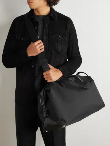 Smythson Norton Leather-Trimmed Canvas Weekend Bag - Men | Thumbnail 6