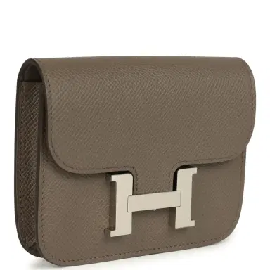 HERMÈS Hermes Constance Slim Wallet Etain Epsom Palladium Hardware | Thumbnail 2