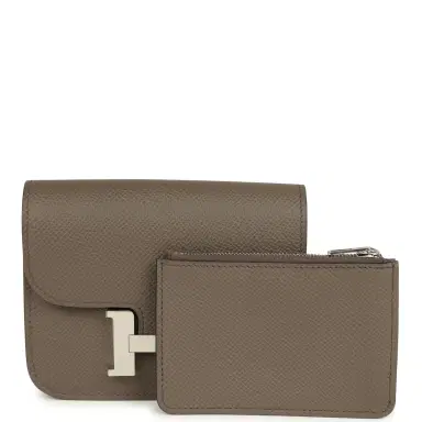 HERMÈS Hermes Constance Slim Wallet Etain Epsom Palladium Hardware | Thumbnail 8